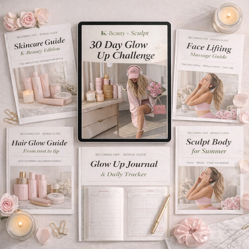 The complete Becoming Her bundle — 6 guides flat lay